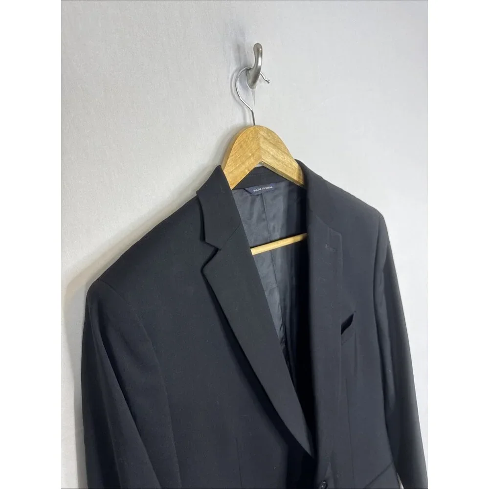Banana Republic Cerruti Wool Blazer Black Tailored Fit Men 40R Sport Coat‎